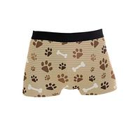 Linomo Men's Boxer Briefs Dog Cat Paw Print Boxers Shorts Underwear Underpants