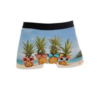 Linomo Men's Boxer Briefs Summer Beach Pineapple Family Boxers Shorts Underwear Underpants