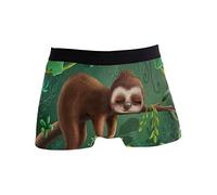 Linomo Men's Boxer Briefs Tropical Jungle Animal Cute Sloth Boxers Shorts Underwear Underpants