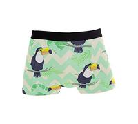 Linomo Men's Boxer Briefs Tropical Toucan Leaves Boxers Shorts Underwear Underpants