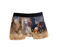 Linomo Men's Boxer Briefs Wildlife Animal Horse Boxers Shorts Underwear Underpants