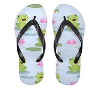 Linomo Men's Cute Frog Pattern Slim Flip Flop Summer Beach Sandal for Womens Kids Boy Girl