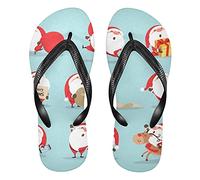 Linomo Men's Cute Santa Claus Slim Flip Flop Summer Beach Sandal for Womens Kids Boy Girl