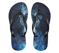 Linomo Men's Galaxy Space Fire Dragon Slim Flip Flop Summer Beach Sandal for Womens Kids Boy Girl