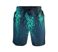 Linomo Men's Swim Shorts Abstract Jellyfish Swimming Trunks Beach Shorts Quick Dry Surfing Board Shorts for Men Multicoloured