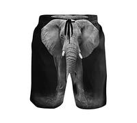 Linomo Men's Swim Shorts African Elephant Swimming Trunks Beach Shorts Quick Dry Surfing Board Shorts for Men Multicoloured