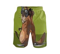 Linomo Men's Swim Shorts Cute Beaver Swimming Trunks Beach Shorts Quick Dry Surfing Board Shorts for Men Multicoloured