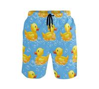 Linomo Men's Swim Shorts Cute Yellow Duck Swimming Trunks Beach Shorts Quick Dry Surfing Board Shorts for Men