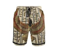 Linomo Men's Swim Shorts Egypt Egyptian Papyrus Antique Hieroglyphs Swimming Trunks Beach Shorts Quick Dry Surfing Board Shorts for Men Multicoloured