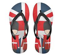 Linomo Men's Union Jack British Royal Guardsmen Slim Flip Flop Summer Beach Sandal for Womens Kids Boy Girl