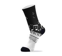 Linomo Music Note Musical Piano Fancy Outdoor Sports Casual Crew Socks High Ankle, Dress Socks for Men Women 1 Pack