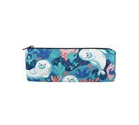 Linomo Pencil Case Cute Seal Sea Animal Pencil Pen Bag Pouch Holder for Kids School Office