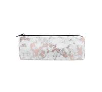 Linomo Pencil Case Rose Gold White Marble Pencil Pen Bag Pouch Holder for Kids School Office