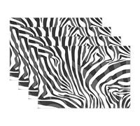 linomo Placemats Set of 6, Animal Zebra Print Table Place Mats Non-Slip Heat Resistant Washable Tablemats for Dining Table Kitchen Decor