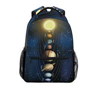 Linomo Planet Solar System Backpack Daypacks Bookbag Camping Hiking Travel School Shoulder Bag for Kids Boys Girls Men Women