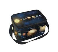 Linomo Planet Solar System Lunch Box Insulated Lunch Bag, Cooler Lunchbox Lunch Tote Bag Handbag Reusable Bag for Kids Women Men