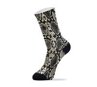 Linomo Snake Skin Print Tie Dye Fancy Outdoor Sports Casual Crew Socks High Ankle, Dress Socks for Men Women 2 Pack