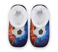 linomo Sport Ball Galaxy Soccer Football Slippers for Women, Womens House Slippers Indoor Slipper Socks House Shoes Bedroom Socks Shoe Multicolor