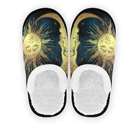 linomo Sun Moon Star Slippers for Women Men Kids, Womens House Slippers Indoor Slipper House Shoes Bedroom Travel Shoe