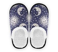 linomo Sun Moon Stars Slippers for Women Men Kids, Womens House Slippers Indoor Slipper House Shoes Bedroom Travel Shoe Multicolor