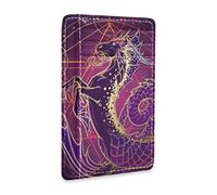 Linomo Thin Leather Card Holder and Money Clip Capricorn Fantasy Fish Starry Night Wallet RFID Blocking for Men & Women