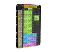 Linomo Thin Leather Card Holder and Money Clip Educational Periodic Table of The Elements Wallet RFID Blocking for Men & Women
