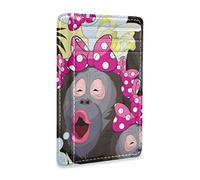 Linomo Thin Leather Card Holder and Money Clip Funny Monkey Banana Wallet RFID Blocking for Men & Women