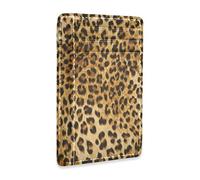 Linomo Thin Leather Card Holder and Money Clip Leopard Print Wallet RFID Blocking for Men & Women