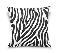 Linomo Throw Pillow Cover 16x16 inch, Animal Zebra Print Decorative Pillow Cases Cushion Cover for Couch Sofa Bed Home
