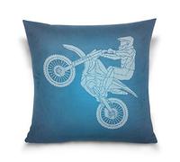 Linomo Throw Pillow Cover 16x16 inch, Geometric Motorcycle Decorative Pillow Cases Cushion Cover for Couch Sofa Bed Home