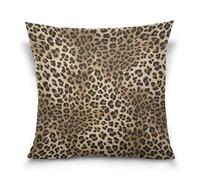 Linomo Throw Pillow Cover 16x16 inch, Leopard Print Decorative Pillow Cases Cushion Cover for Couch Sofa Bed Home