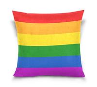Linomo Throw Pillow Cover 16x16 inch, LGBT Gay Pride Rainbow Peace Love Decorative Pillow Cases Cushion Cover for Couch Sofa Bed Home