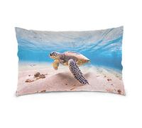 Linomo Throw Pillow Cover 16x24 inch, Ocean Sea Animal Turtle Decorative Pillow Cases Cushion Cover for Couch Sofa Bed Home
