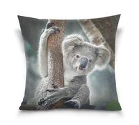 Linomo Throw Pillow Cover 18x18 inch, Cute Animal Koala Decorative Pillow Cases Cushion Cover for Couch Sofa Bed Home