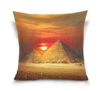 Linomo Throw Pillow Cover 18x18 inch, Egyptian Pyramids Egypt Decorative Pillow Cases Cushion Cover for Couch Sofa Bed Home