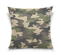 Linomo Throw Pillow Cover 20x20 inch, Camouflage Green Camo Decorative Pillow Cases Cushion Cover for Couch Sofa Bed Home