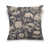 Linomo Throw Pillow Cover 20x20 inch, Sugar Skull Day of the Dead Decorative Pillow Cases Cushion Cover for Couch Sofa Bed Home