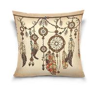 Linomo Throw Pillow Cover 20x20 inch, Vintage Dream Catcher Decorative Pillow Cases Cushion Cover for Couch Sofa Bed Home