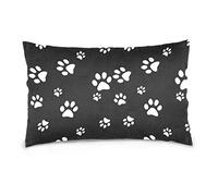 Linomo Throw Pillow Cover 20x36 inch, Dog Paw Print Decorative Pillow Cases Cushion Cover for Couch Sofa Bed Home