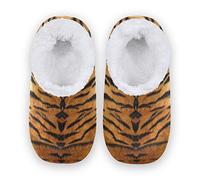 linomo Tropical Animal Tiger Print Slippers for Women, Womens House Slippers Indoor Slipper Socks House Shoes Bedroom Socks Shoe Multicolor