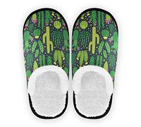 linomo Tropical Cactus Cacti Slippers for Women Men Kids, Womens House Slippers Indoor Slipper House Shoes Bedroom Travel Shoe Multicolor