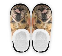 linomo Vintage UK Flag Dog French Bulldog Slippers for Women Men Kids, Womens House Slippers Indoor Slipper House Shoes Bedroom Travel Shoe Multicolor