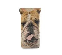 linomo Vintage UK Flag Dog French Bulldog Sunglasses Bag Microfiber Leather Pouch, Storage Bag for Glasses and Cell Phones