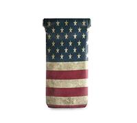 linomo Vintage USA American Flag Sunglasses Bag Microfiber Leather Pouch, Storage Bag for Glasses and Cell Phones