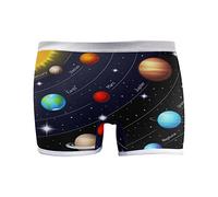Linomo Women's Boxer Briefs Panties Educational Outer Space Universe Planet Underwear Boyshort Boxers Shorts for Women Girls Multicolor