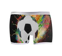 Linomo Women's Boxer Briefs Panties Galaxy Soccer Football Underwear Boyshort Boxers Shorts for Women Girls Multicolor