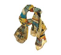 linomo Women's Chiffon Silk Large Scarf Ancient Egypt Egyption Long Shawl Wrap Silk Like Scarf