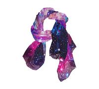 linomo Women's Chiffon Silk Large Scarf Galaxy Space Star Long Shawl Wrap Silk Like Scarf