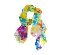 linomo Women's Chiffon Silk Large Scarf Tie Dye Colorful Long Shawl Wrap Silk Like Scarf
