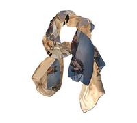 linomo Women's Chiffon Silk Large Scarf Wildlife Animal Horse Long Shawl Wrap Silk Like Scarf